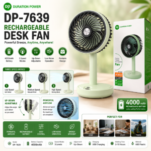 Darun Deals Home Page DP-7639 Rechargeable Desk Fan